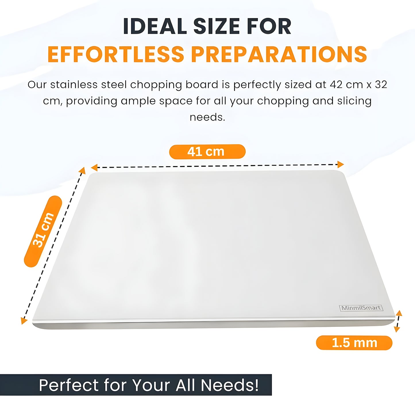 ChefChop™ Stainless Steel Chopping Board (35x31cm)