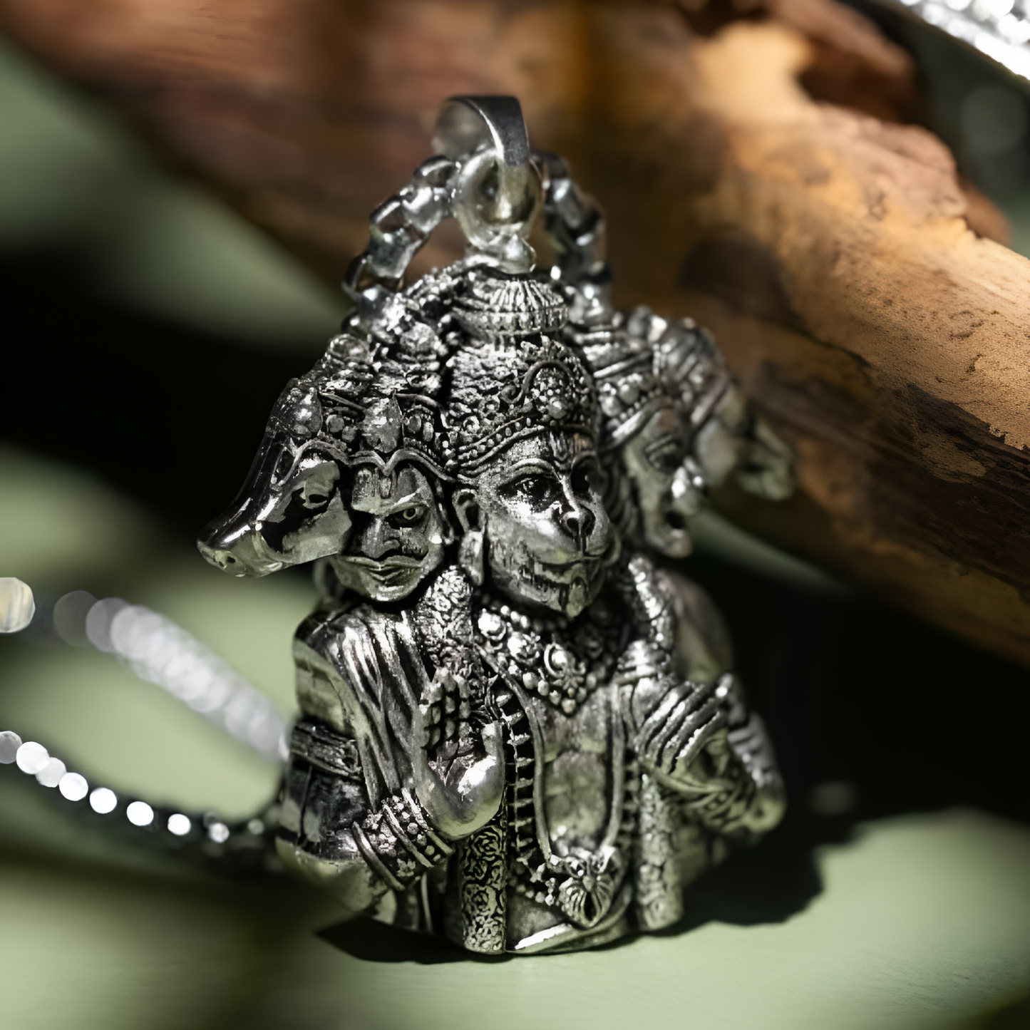 5-Mukhi Hanuman Kada & Pendant Set With Chain