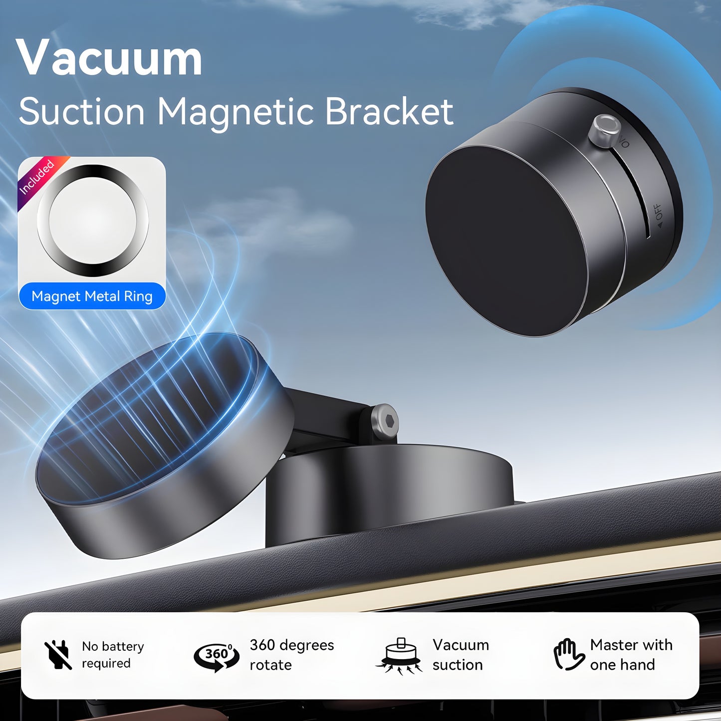 Vacuum Magnetic Suction Phone Holder